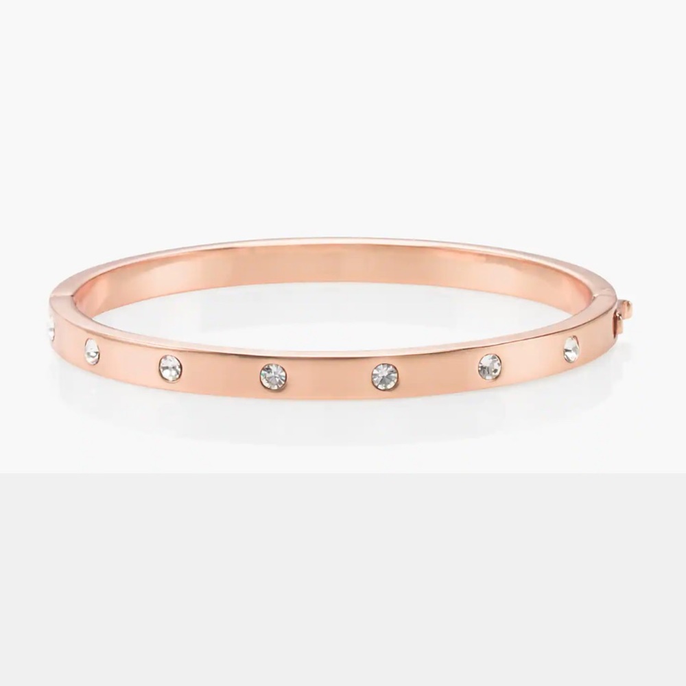 Kate Spade Rose Gold Set in Stone Hinged Bangle